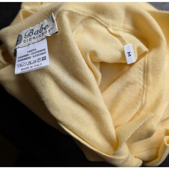 Babe Didrikson Vintage Womens Sweater 100% Cashmere Yellow Preppy Golf Medium - Picture 11 of 11